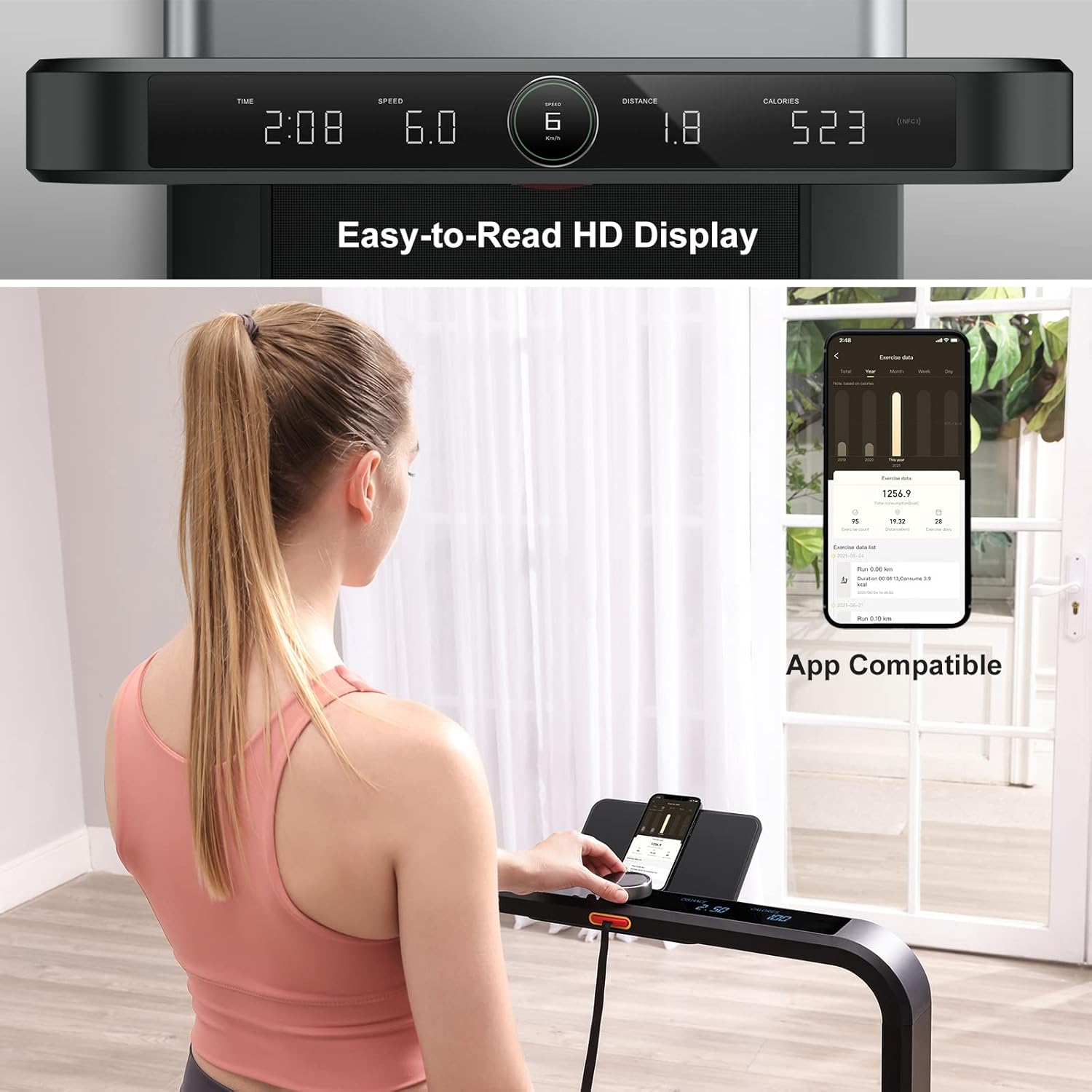 FlexiaFit™ - Foldable Treadmill 2-in-1